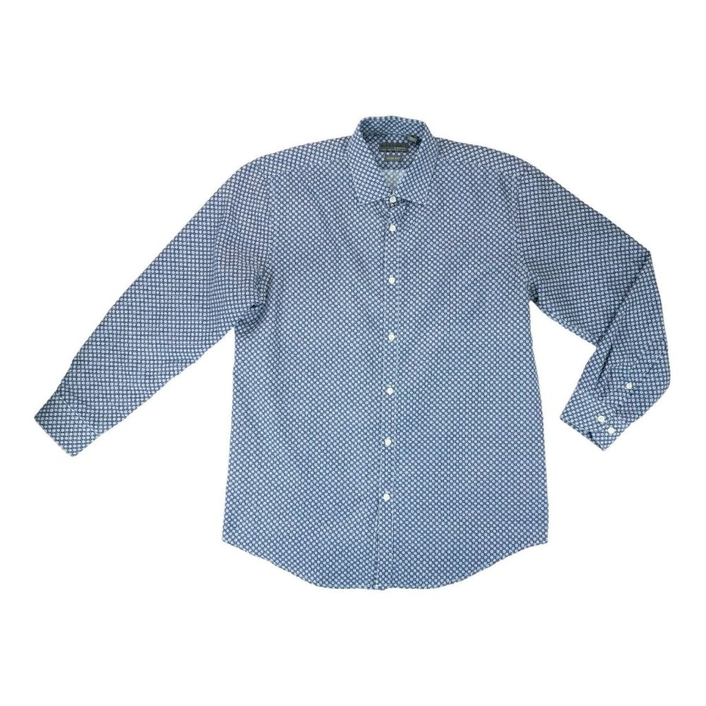 Black Label by Ruffini Men's Dress Shirt Slim‎ Fit Medium M Long Sleeve